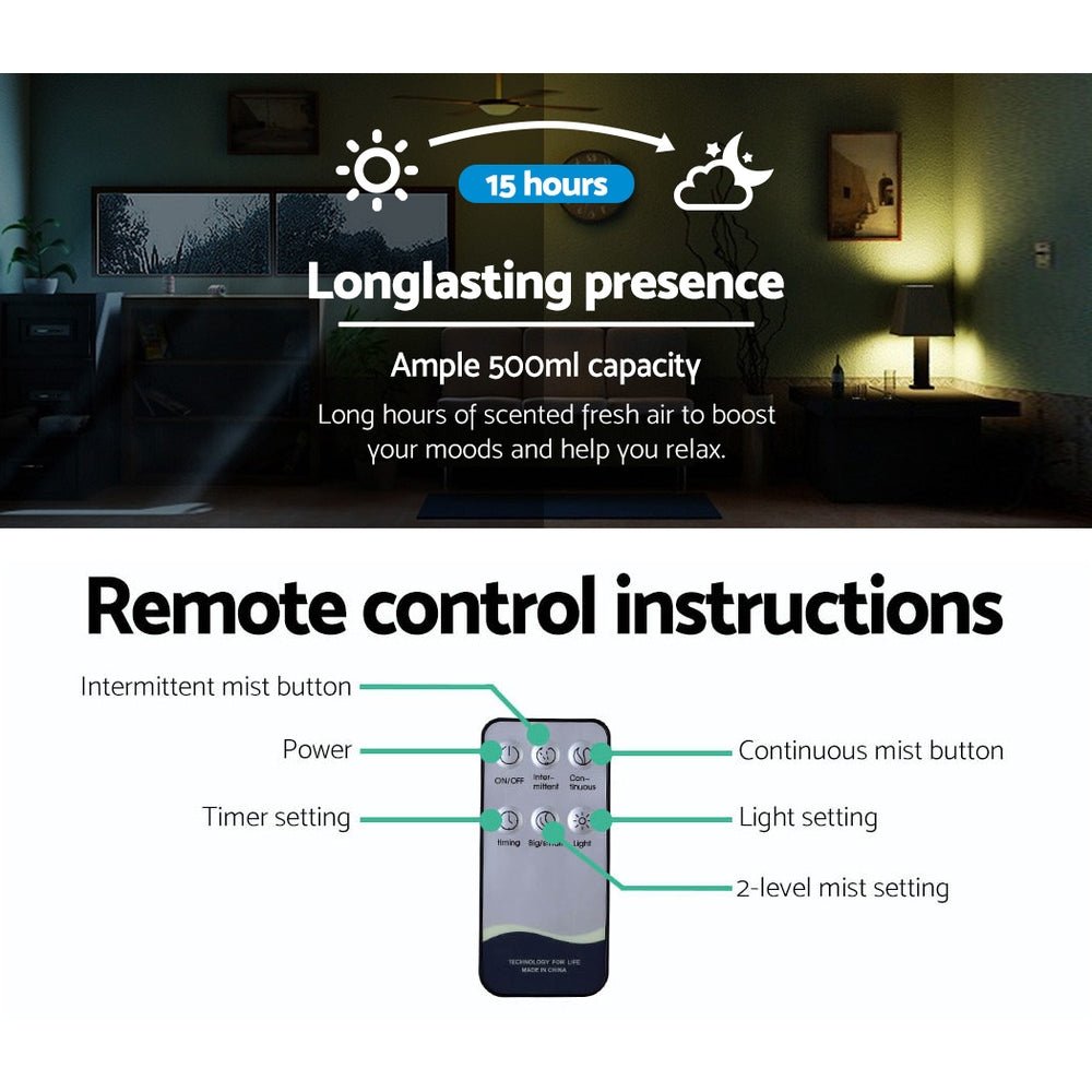 NNEDSZ 4 - In - 1 Aroma Diffuser Aromatherapy Humidifier Essential Oil 500ml - AuraLabs