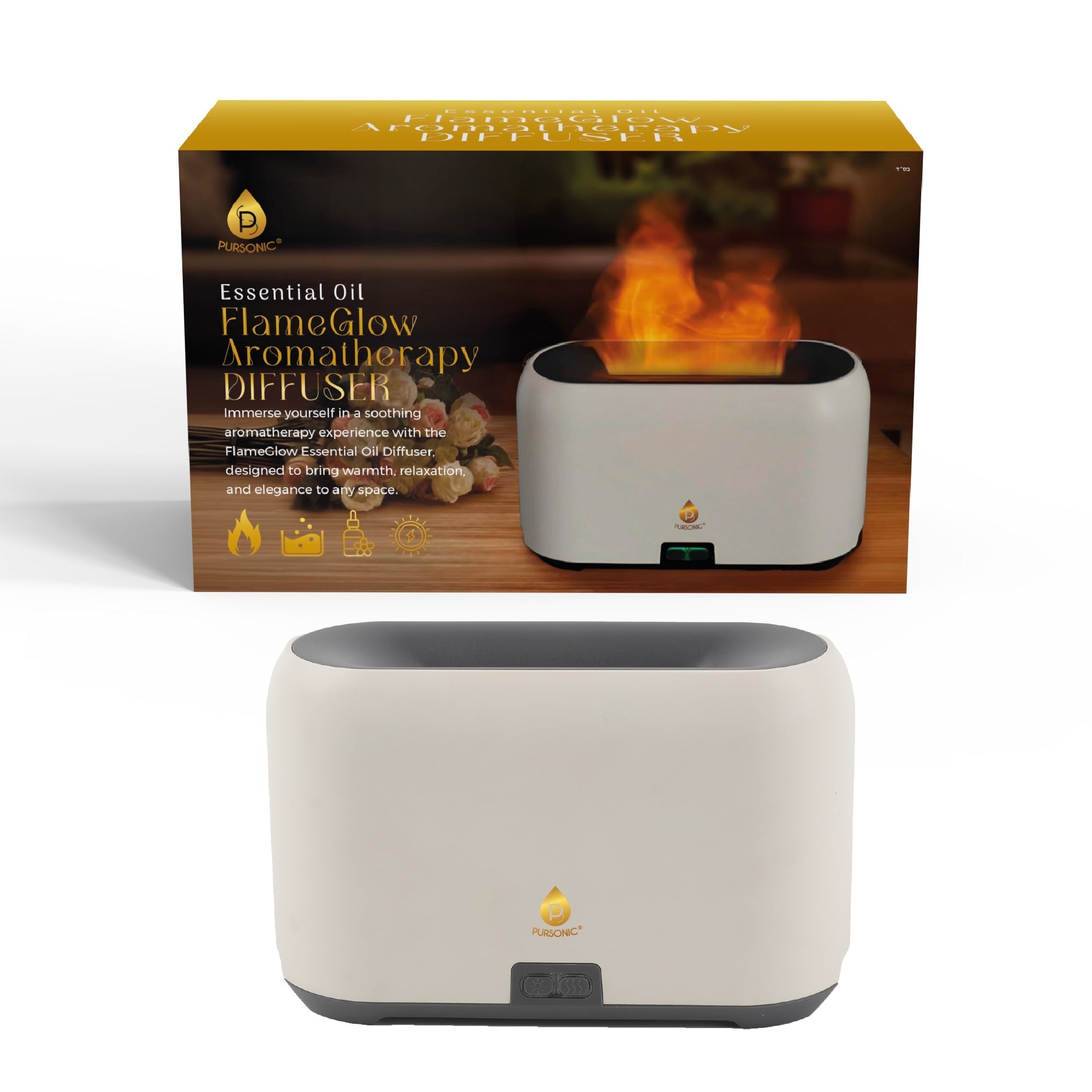 Pursonic Essential Oil FlameGlow Aromatherapy Diffuser - AuraLabs