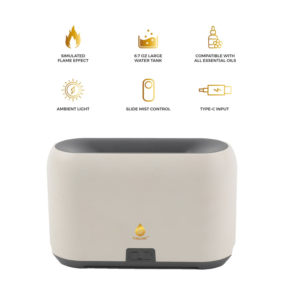 Pursonic Essential Oil FlameGlow Aromatherapy Diffuser - AuraLabs