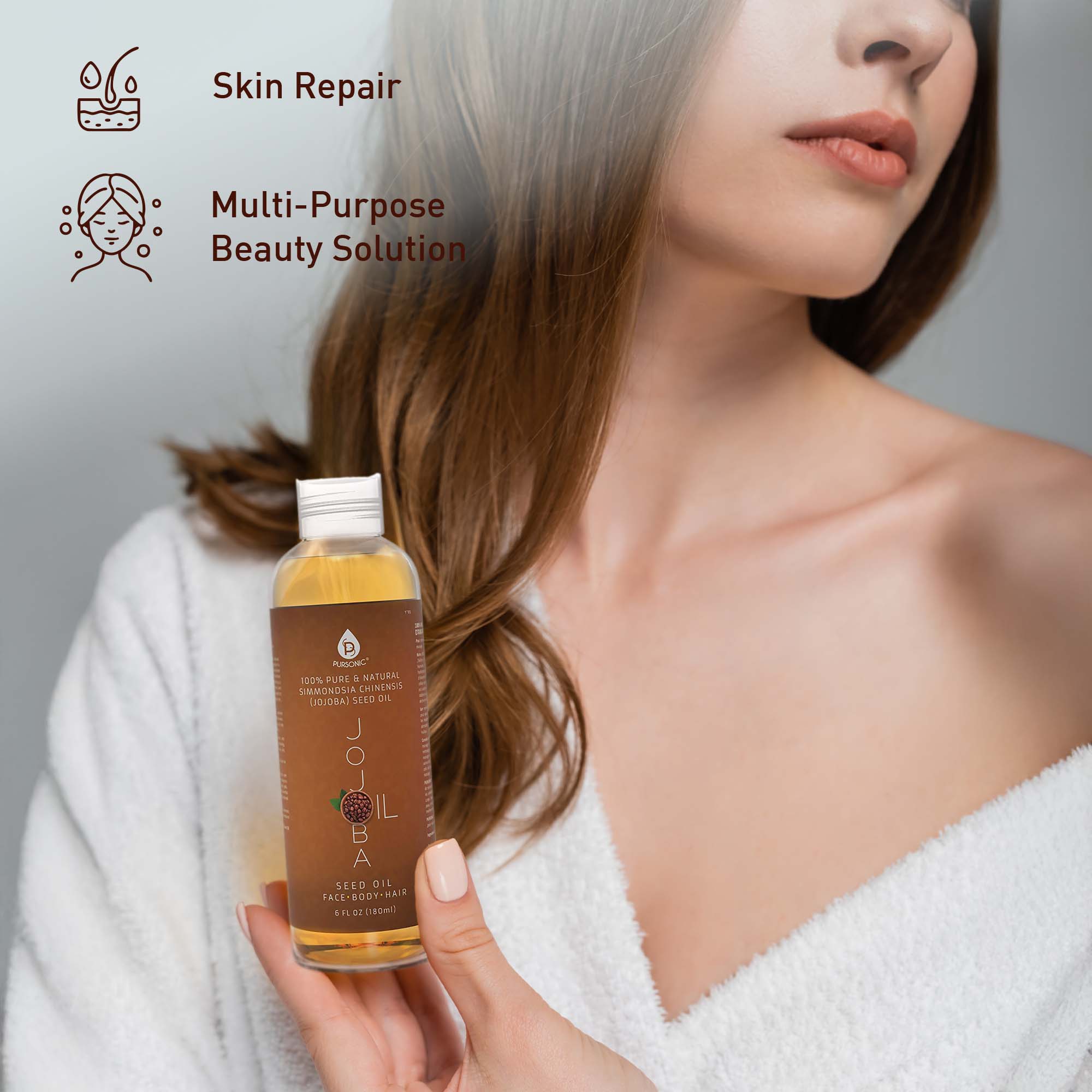 Pursonic Essential Oils & Skin Care Mega Bundle – 100% Pure Golden Jojoba Oil, Rosehip Oil, Sweet Almond Oil, Fractionated Coconut Oil, and Castor Oil - AuraLabs